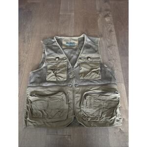 Men’s Outdoor1988 Fishing Hunting Vest Brown Size XL Multi Pocket Mesh Nylon